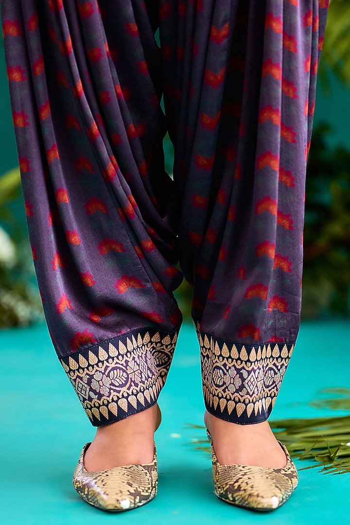 Fuchsia & Burgundy Silk Tunic Set by Rajdeep Ranawat at Pernia's Pop Up Shop
