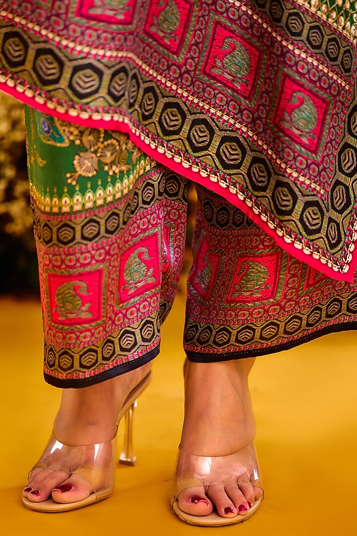 Magenta Silk & Modal Satin Kaftan Set by Rajdeep Ranawat at Pernia's Pop Up Shop
