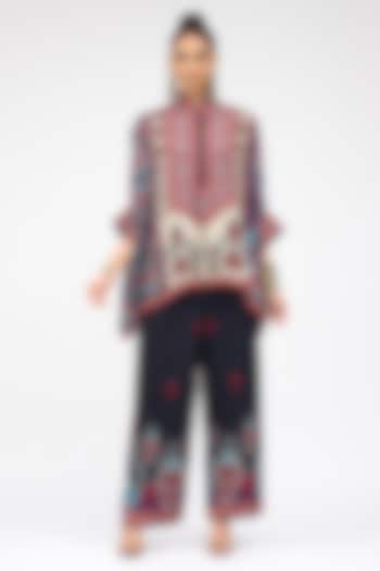 Multi-Colored Silk Band Collared Tunic by Rajdeep Ranawat at Pernia's Pop Up Shop