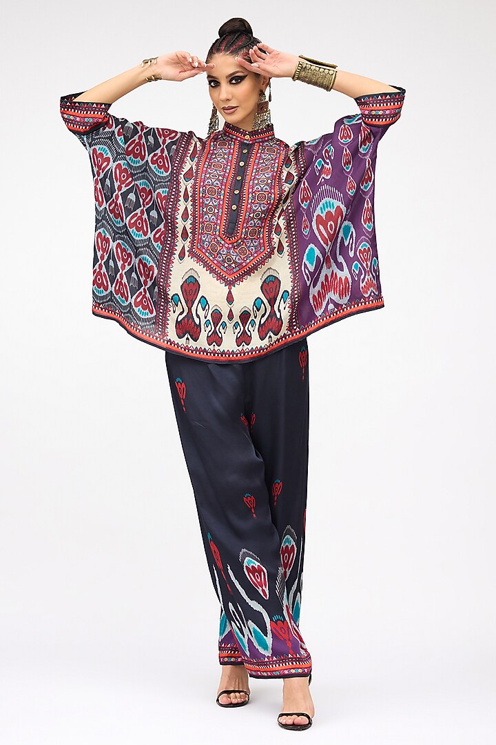 Multi-Colored Modal Satin Printed Pant by Rajdeep Ranawat at Pernia's Pop Up Shop