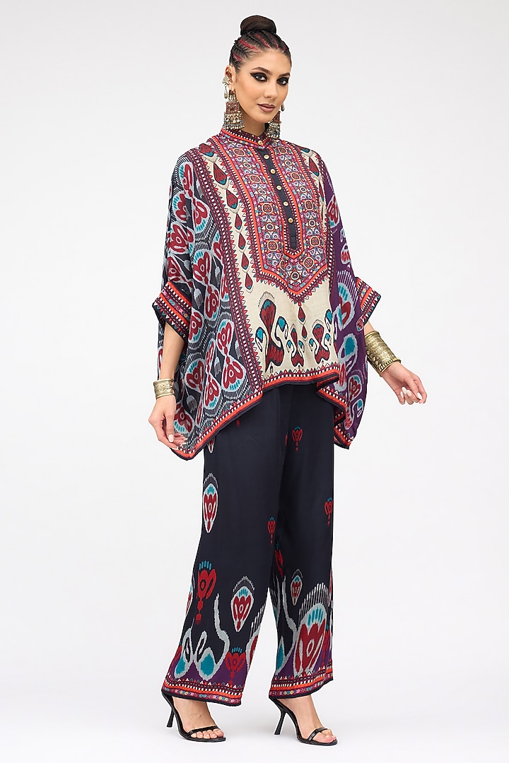 Multi-Colored Modal Satin Printed Pant by Rajdeep Ranawat at Pernia's Pop Up Shop