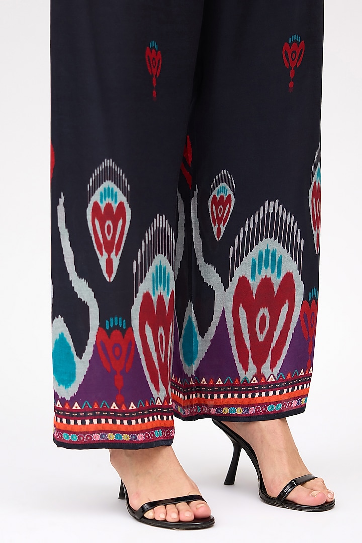 Multi-Colored Modal Satin Printed Pant by Rajdeep Ranawat at Pernia's Pop Up Shop