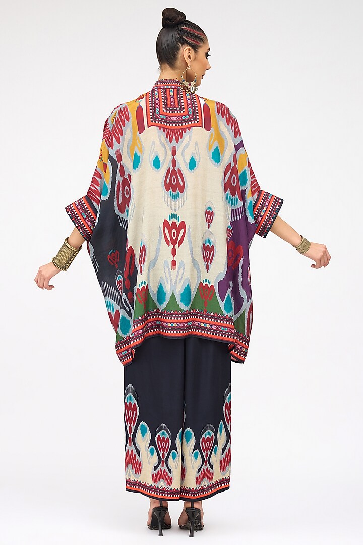 Multi-Colored Silk Band Collared Tunic by Rajdeep Ranawat at Pernia's Pop Up Shop