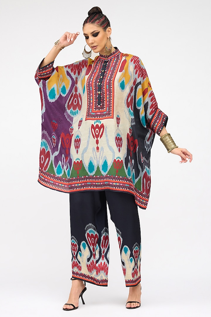 Multi-Colored Modal Satin Printed Pant by Rajdeep Ranawat at Pernia's Pop Up Shop