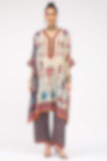 Multi-Colored Silk Band Collared Tunic by Rajdeep Ranawat at Pernia's Pop Up Shop