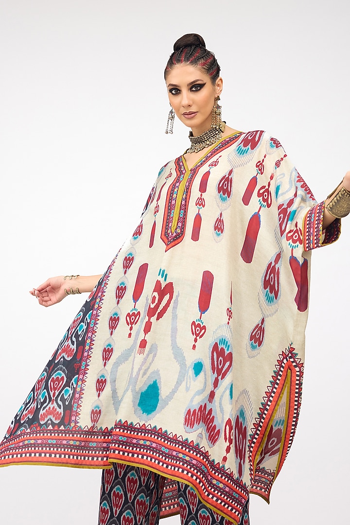 Multi-Colored Silk Band Collared Tunic by Rajdeep Ranawat at Pernia's Pop Up Shop