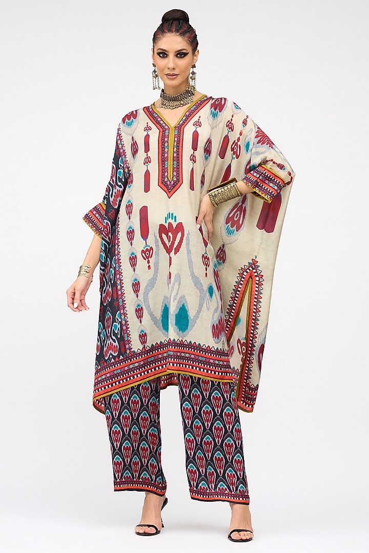 Multi-Colored Modal Satin Printed Pant by Rajdeep Ranawat at Pernia's Pop Up Shop