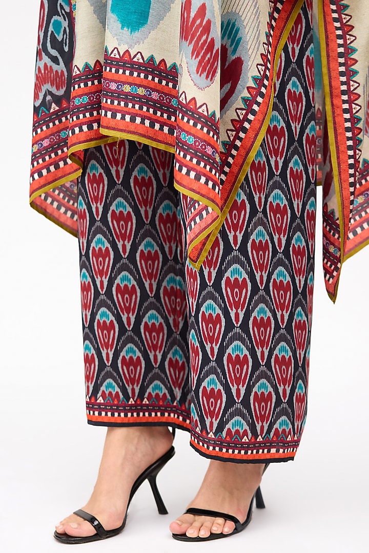 Multi-Colored Modal Satin Printed Pant by Rajdeep Ranawat at Pernia's Pop Up Shop