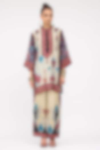 Multi-Colored Silk Front Panel Tunic by Rajdeep Ranawat at Pernia's Pop Up Shop