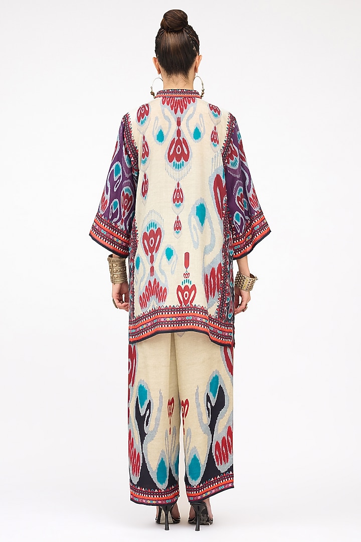 Multi-Colored Silk Front Panel Tunic by Rajdeep Ranawat at Pernia's Pop Up Shop