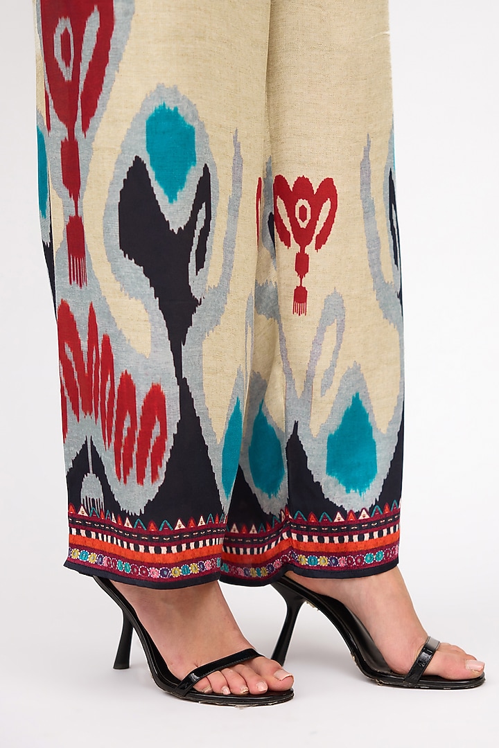 Multi-Colored Modal Satin Printed Pant by Rajdeep Ranawat at Pernia's Pop Up Shop