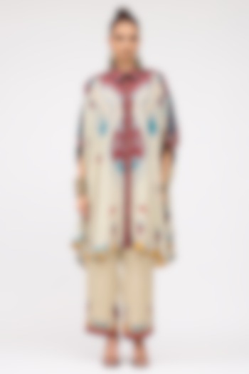 Multi-Colored Silk Collared Shirt by Rajdeep Ranawat at Pernia's Pop Up Shop