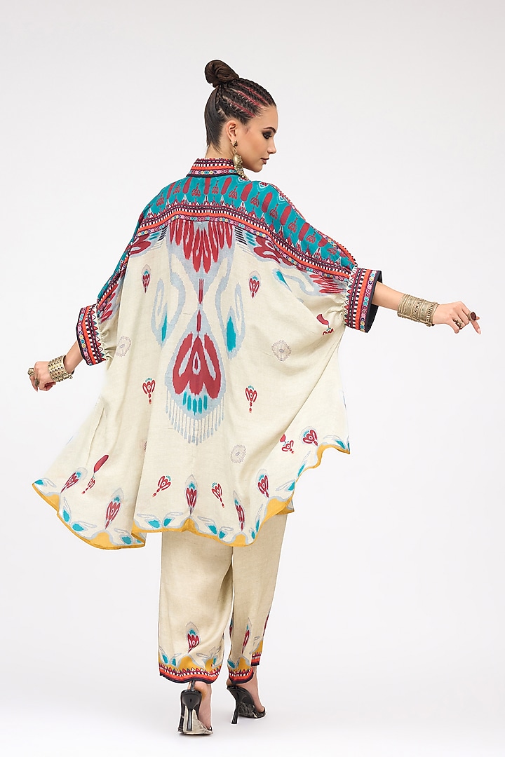Multi-Colored Silk Collared Shirt by Rajdeep Ranawat at Pernia's Pop Up Shop