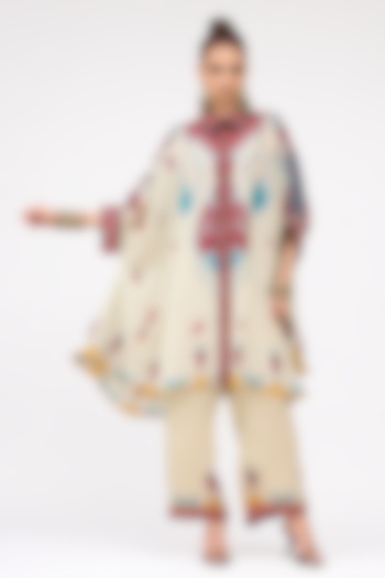 Multi-Colored Modal Satin Printed Pant by Rajdeep Ranawat at Pernia's Pop Up Shop