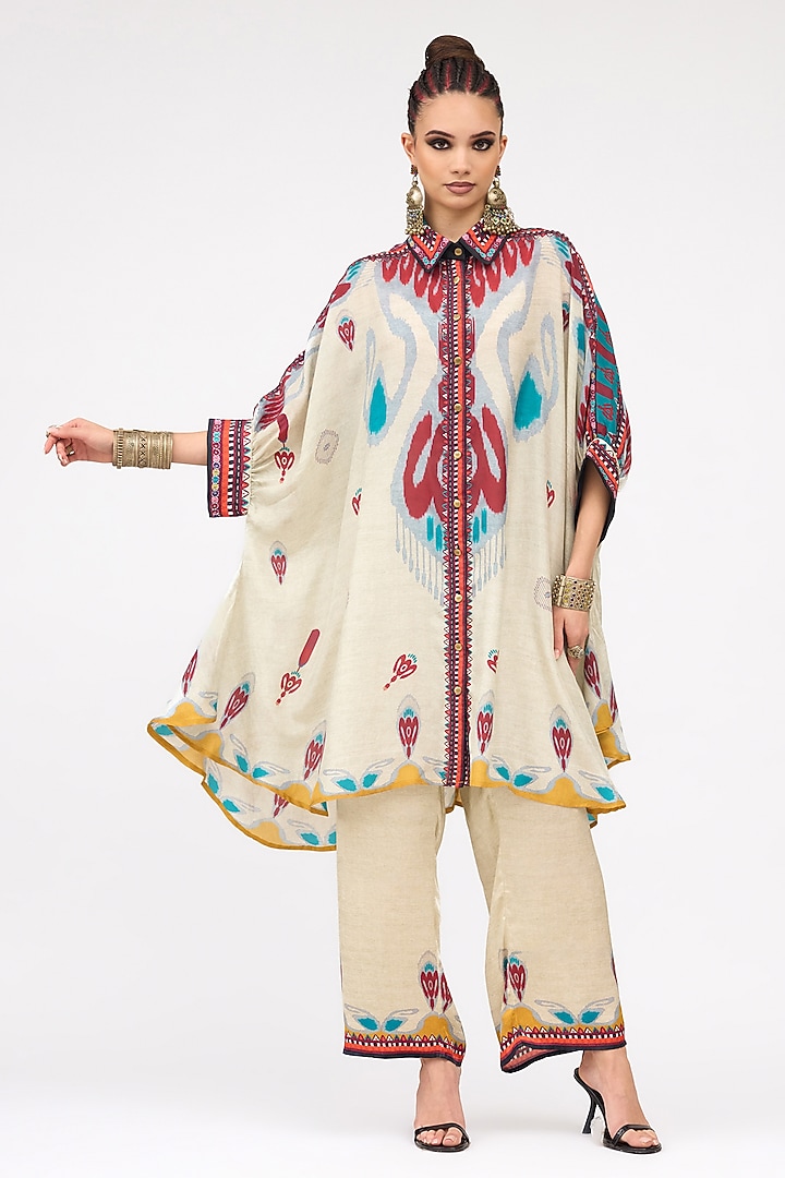 Multi-Colored Modal Satin Printed Pant by Rajdeep Ranawat at Pernia's Pop Up Shop