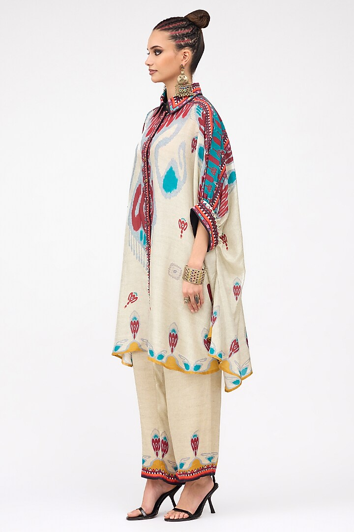 Multi-Colored Modal Satin Printed Pant by Rajdeep Ranawat at Pernia's Pop Up Shop