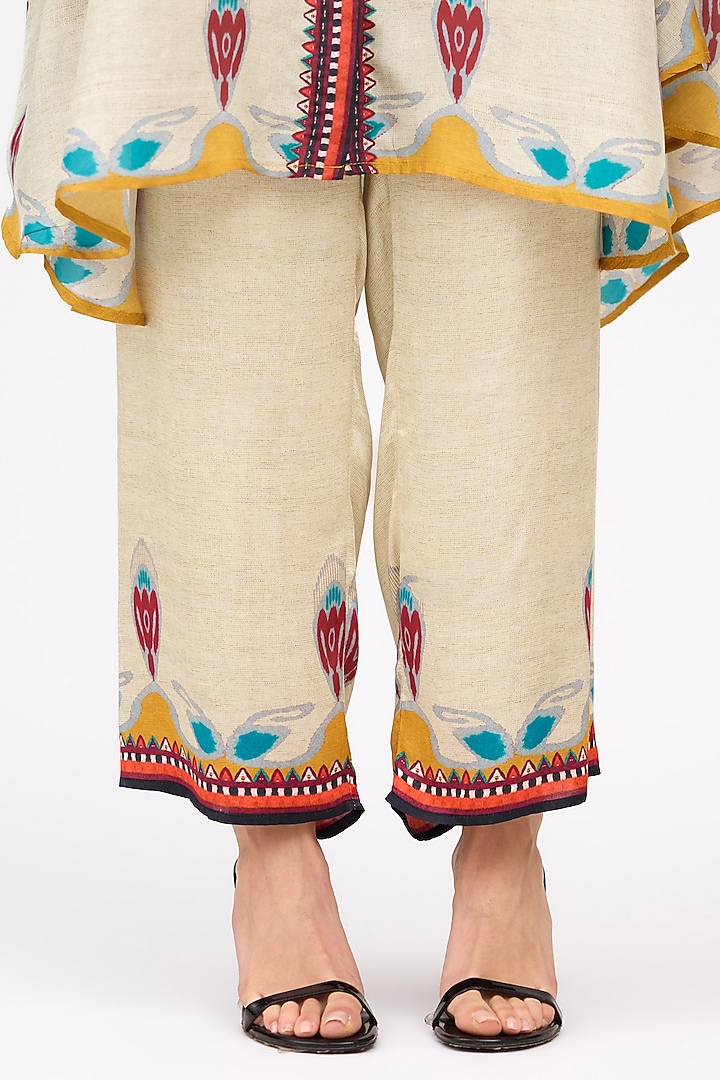 Multi-Colored Modal Satin Printed Pant by Rajdeep Ranawat at Pernia's Pop Up Shop