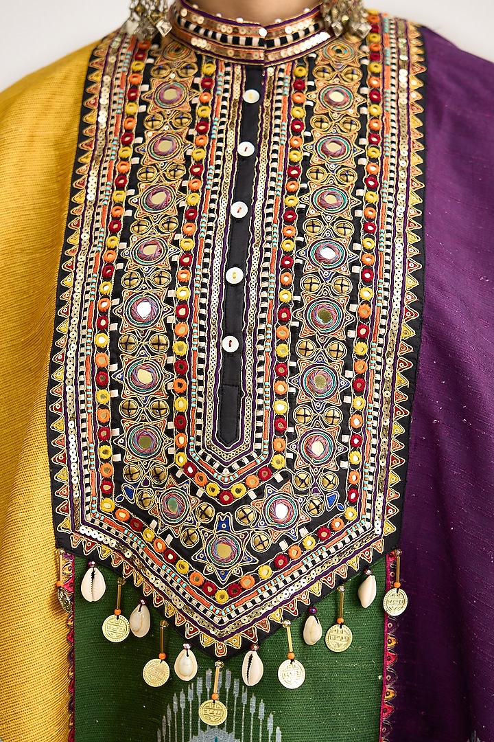 Multi-Colored Silk Dupion Embroidered Tunic by Rajdeep Ranawat at Pernia's Pop Up Shop