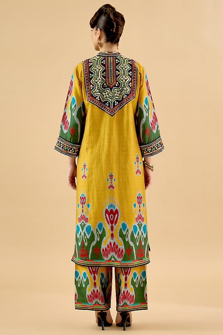 Multi-Colored Silk Dupion Printed Kurta Set by Rajdeep Ranawat at Pernia's Pop Up Shop