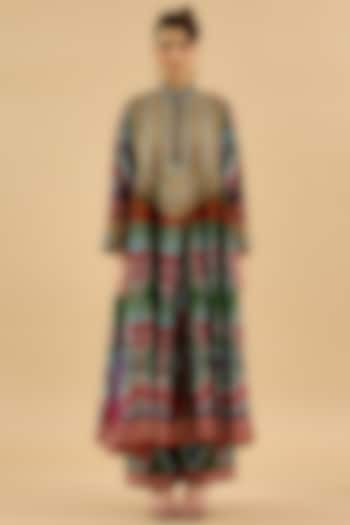 Multi-Colored Silk Dupion Embroidered Kurta Set by Rajdeep Ranawat at Pernia's Pop Up Shop