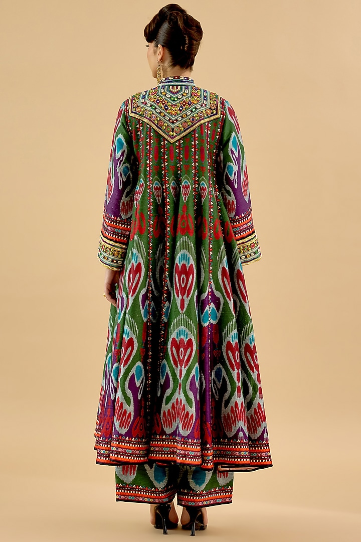 Multi-Colored Silk Dupion Embroidered Kurta Set by Rajdeep Ranawat at Pernia's Pop Up Shop