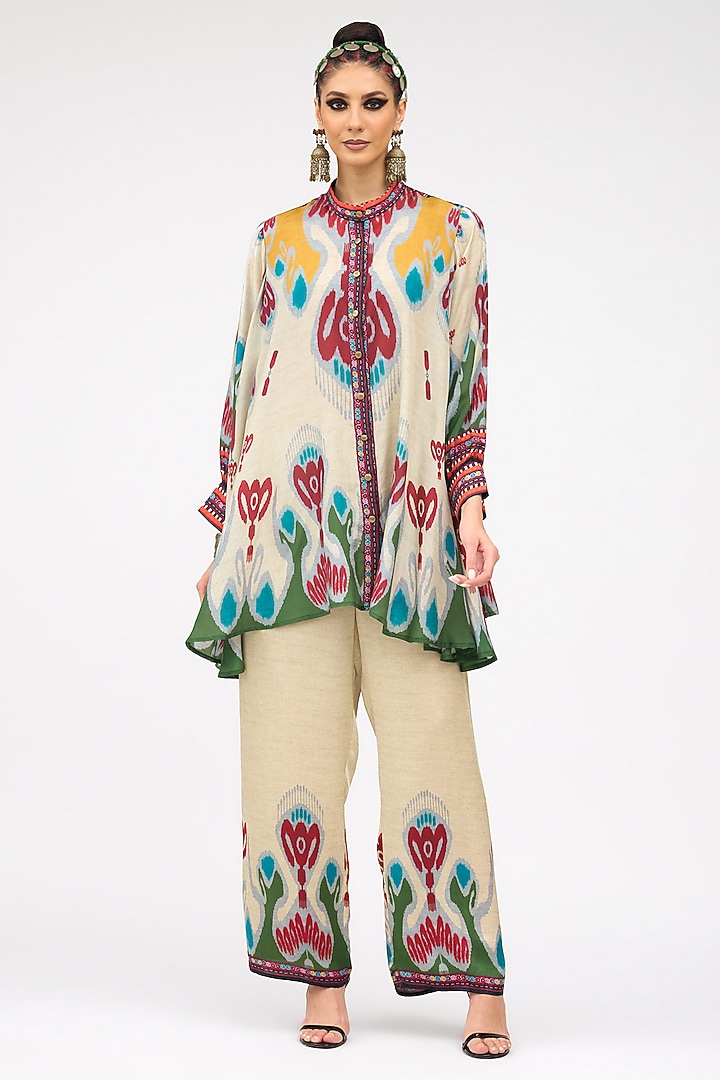Multi-Colored Silk Swing Back Tunic by Rajdeep Ranawat at Pernia's Pop Up Shop