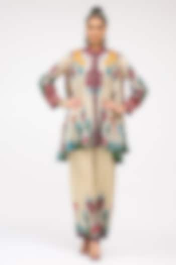 Multi-Colored Modal Satin Printed Pant by Rajdeep Ranawat at Pernia's Pop Up Shop