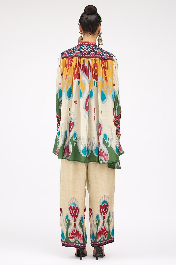Multi-Colored Modal Satin Printed Pant by Rajdeep Ranawat at Pernia's Pop Up Shop