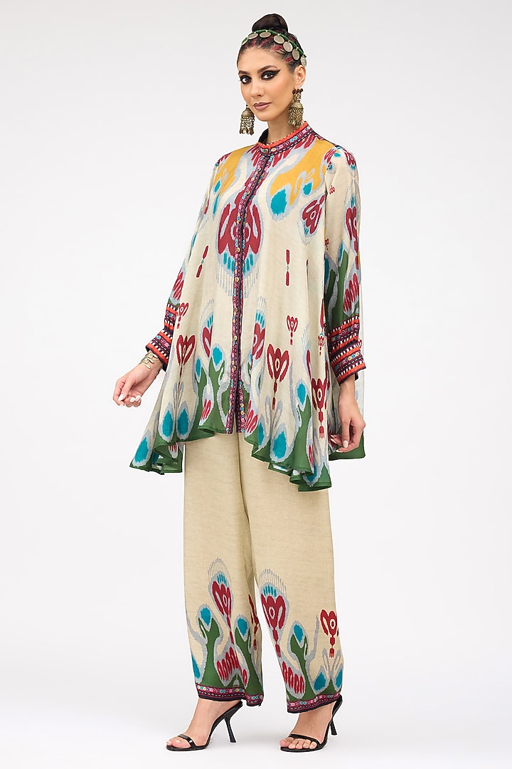 Multi-Colored Modal Satin Printed Pant by Rajdeep Ranawat at Pernia's Pop Up Shop