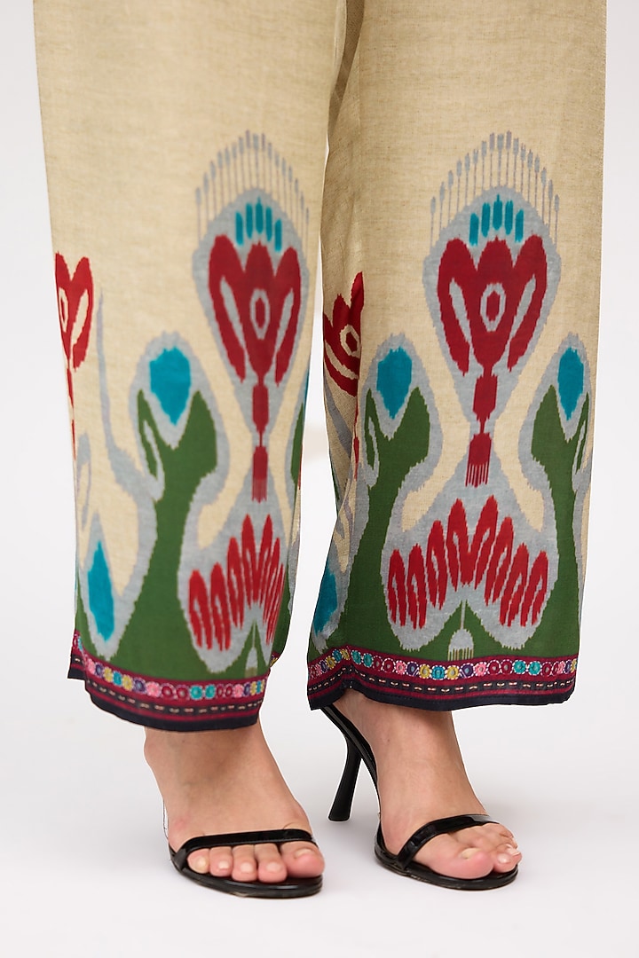 Multi-Colored Modal Satin Printed Pant by Rajdeep Ranawat at Pernia's Pop Up Shop
