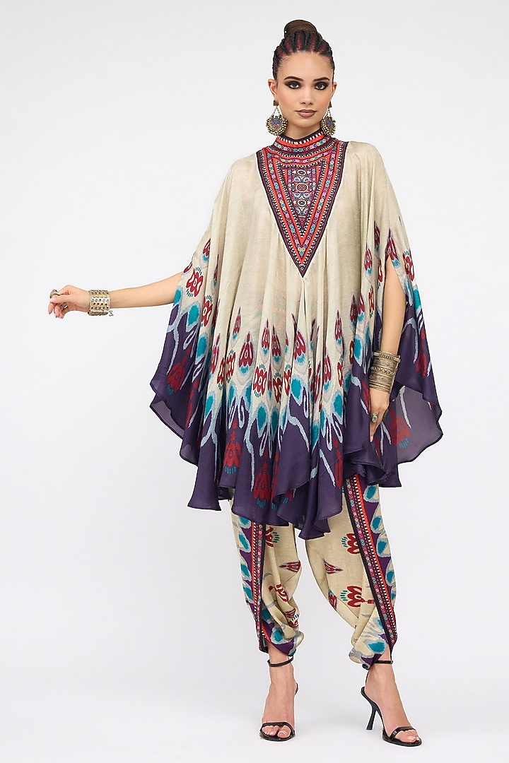 Multi-Colored Modal Satin Printed Dhoti Pant by Rajdeep Ranawat at Pernia's Pop Up Shop