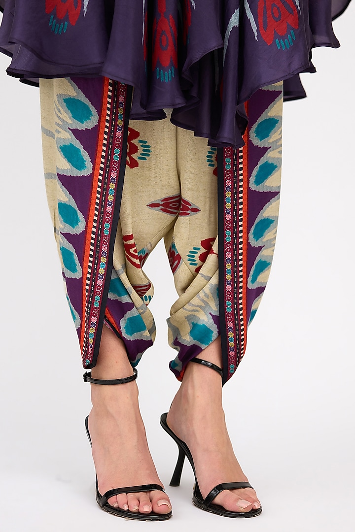 Multi-Colored Modal Satin Printed Dhoti Pant by Rajdeep Ranawat at Pernia's Pop Up Shop
