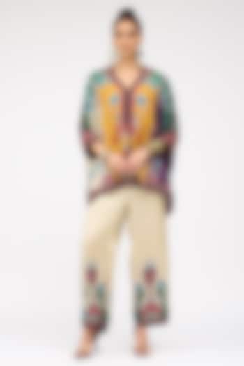 Multi-Colored Silk Band Collared Tunic by Rajdeep Ranawat at Pernia's Pop Up Shop