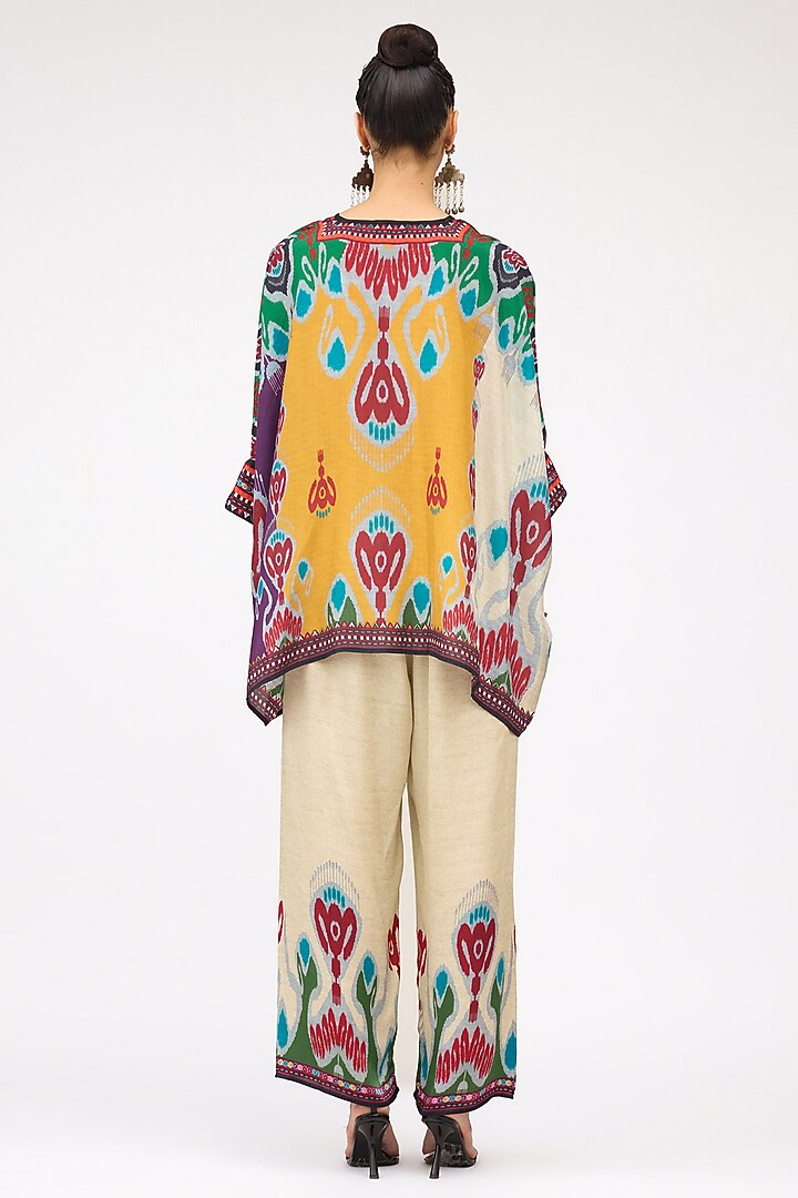 Multi-Colored Silk Band Collared Tunic by Rajdeep Ranawat at Pernia's Pop Up Shop
