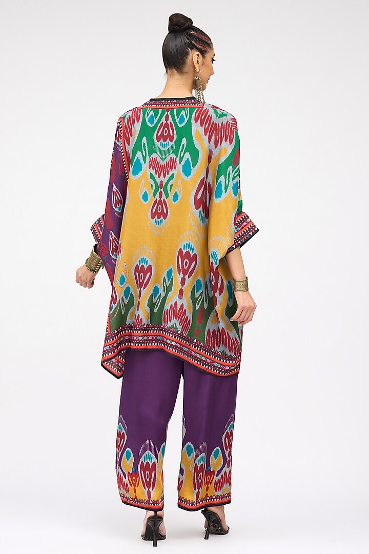 Multi-Colored Silk Band Collared Tunic by Rajdeep Ranawat at Pernia's Pop Up Shop