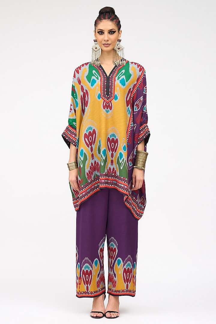 Multi-Colored Modal Satin Printed Pant by Rajdeep Ranawat at Pernia's Pop Up Shop
