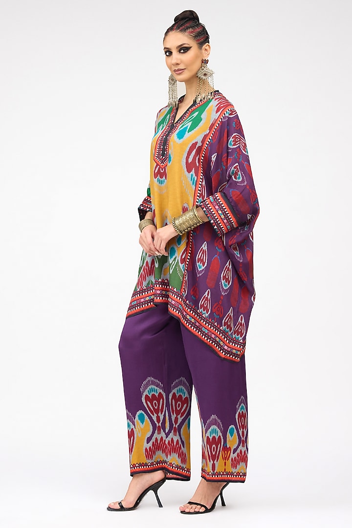 Multi-Colored Modal Satin Printed Pant by Rajdeep Ranawat at Pernia's Pop Up Shop