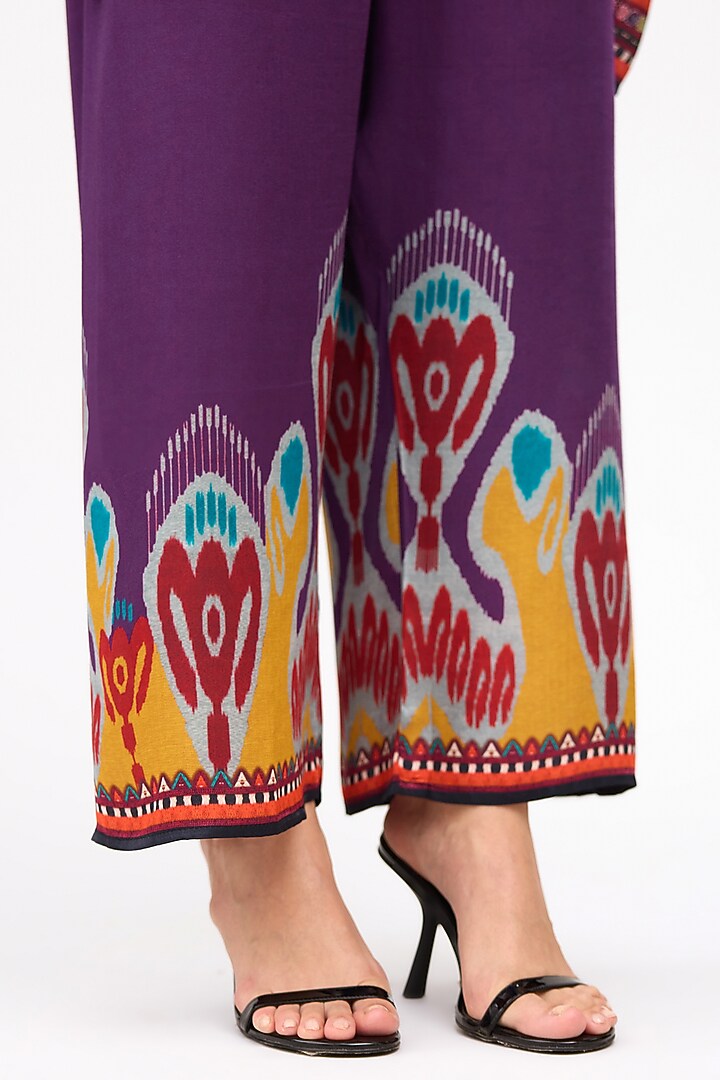 Multi-Colored Modal Satin Printed Pant by Rajdeep Ranawat at Pernia's Pop Up Shop