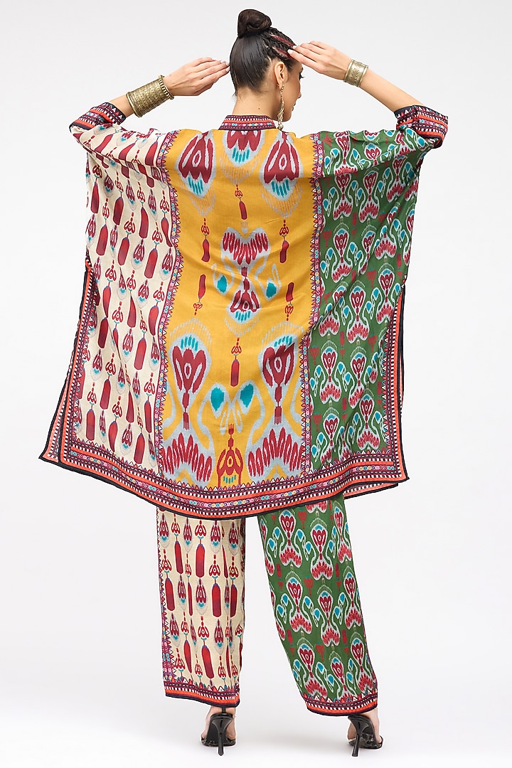 Mustard Silk Band Collared Tunic by Rajdeep Ranawat at Pernia's Pop Up Shop