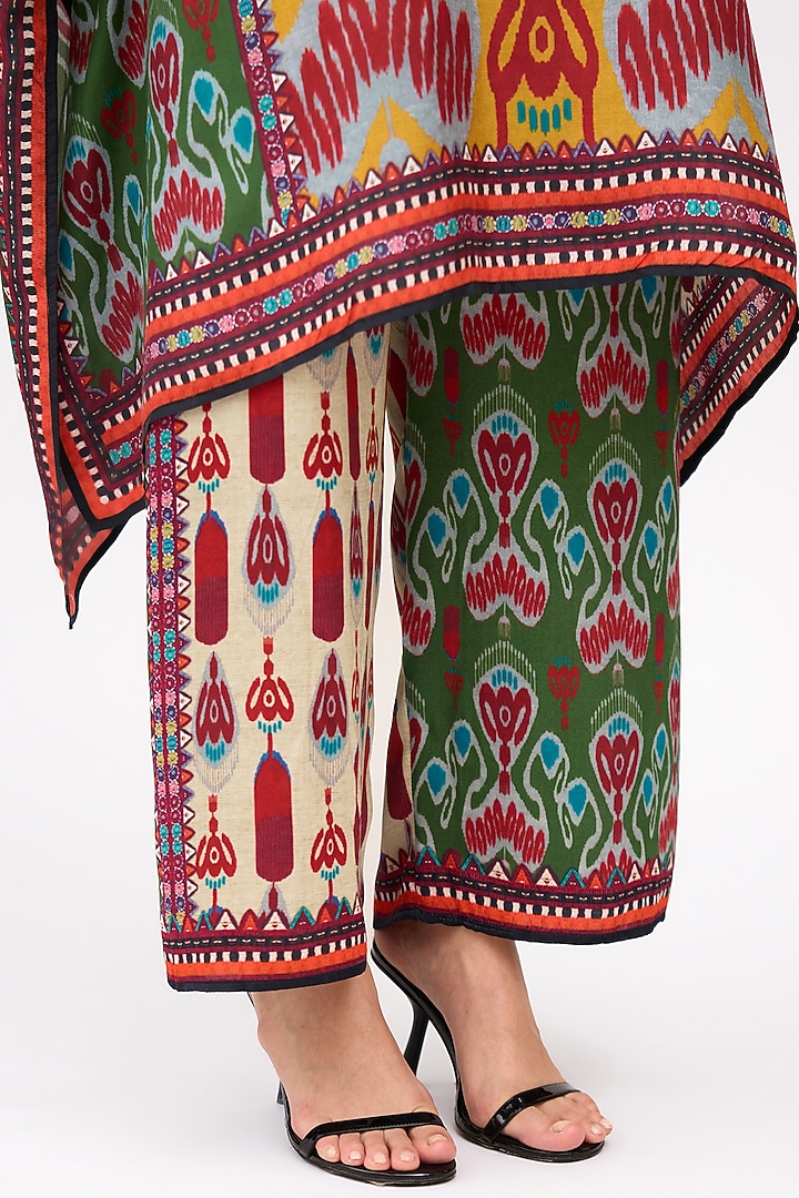 Multi-Colored Modal Satin Printed Pant by Rajdeep Ranawat at Pernia's Pop Up Shop