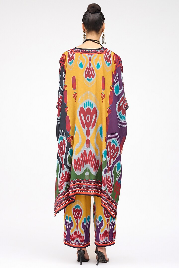 Mustard Silk Band Collared Tunic by Rajdeep Ranawat at Pernia's Pop Up Shop