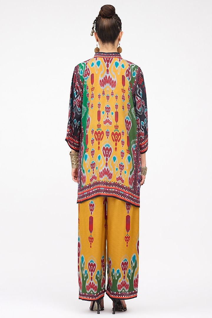 Mustard Silk Front Panel Tunic by Rajdeep Ranawat at Pernia's Pop Up Shop