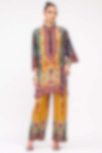 Multi-Colored Modal Satin Printed Pant by Rajdeep Ranawat at Pernia's Pop Up Shop