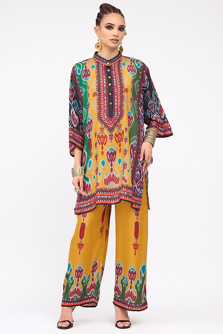 Multi-Colored Modal Satin Printed Pant by Rajdeep Ranawat at Pernia's Pop Up Shop