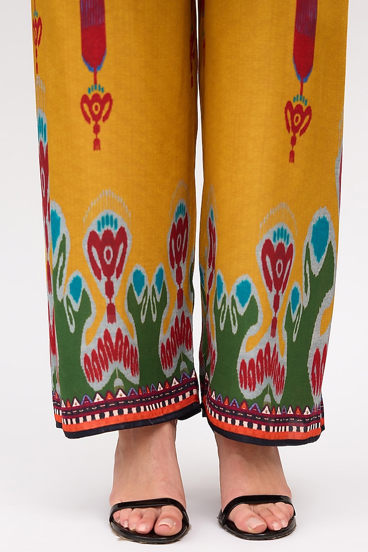 Multi-Colored Modal Satin Printed Pant by Rajdeep Ranawat at Pernia's Pop Up Shop