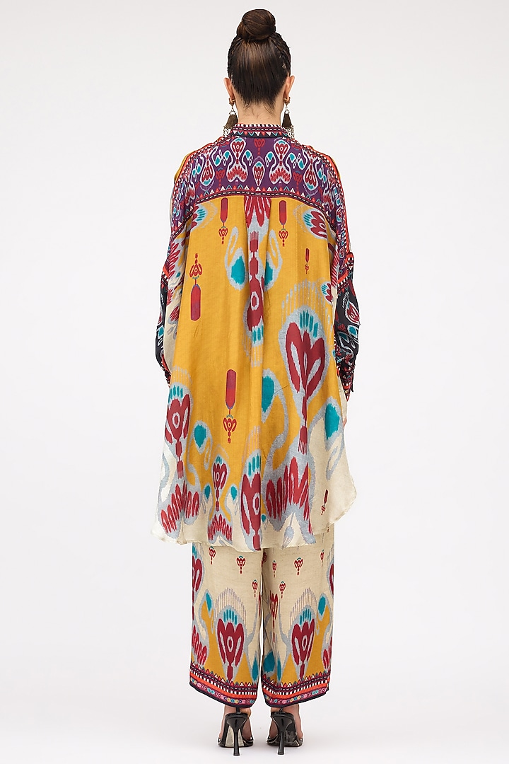 Mustard Silk Shirt Kurta by Rajdeep Ranawat at Pernia's Pop Up Shop