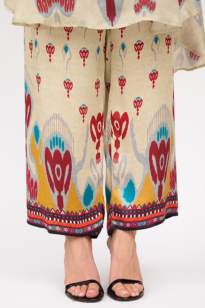 Multi-Colored Modal Satin Printed Pant by Rajdeep Ranawat at Pernia's Pop Up Shop