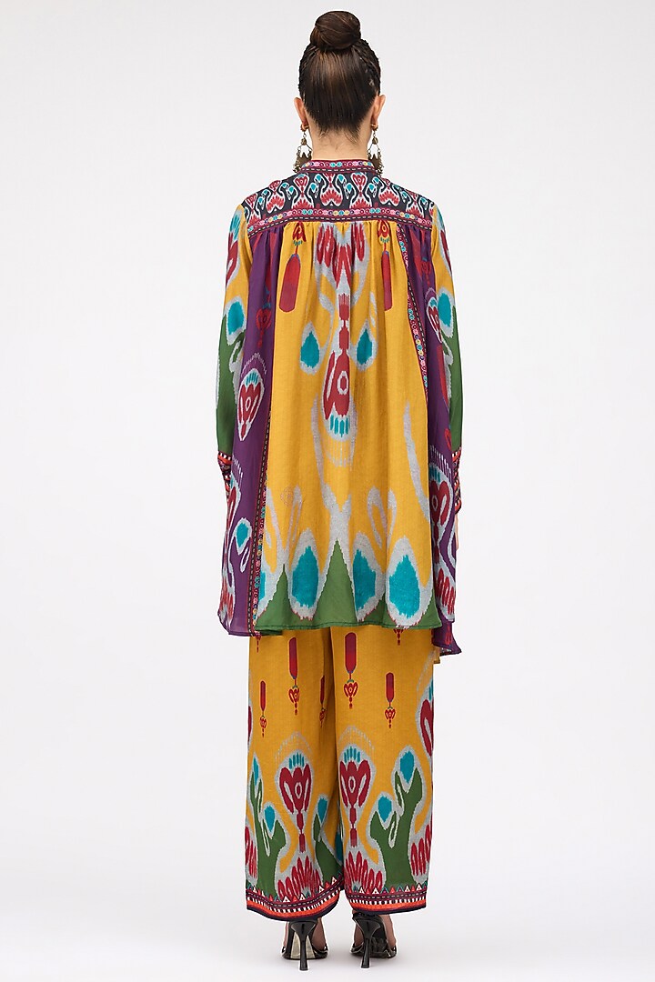Mustard Silk Swing Back Tunic by Rajdeep Ranawat at Pernia's Pop Up Shop