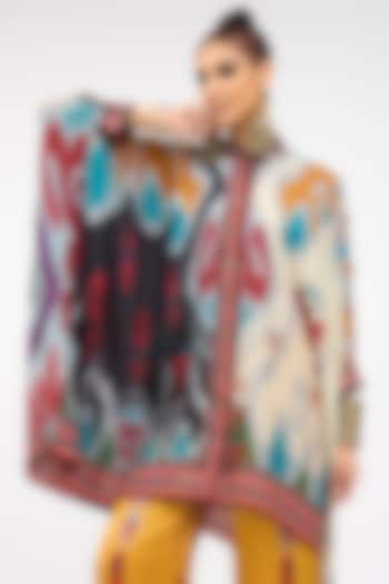 Mustard Silk Boxy Kaftan Tunic by Rajdeep Ranawat at Pernia's Pop Up Shop