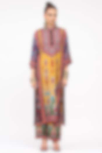 Mustard Silk Front Panel Tunic by Rajdeep Ranawat at Pernia's Pop Up Shop